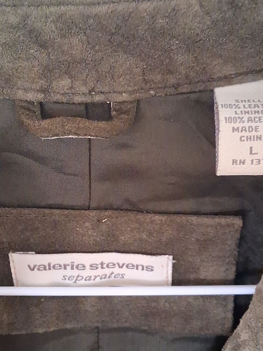 Valerie Stevens Separates Womans 100% Leather Jacket Olive Large - Picture 2 of 3